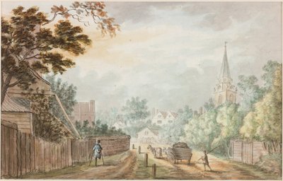 A View in the Lane near Battersea Fields by William Beilby